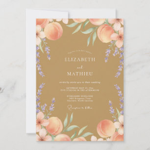 Invitation Mariage Ambre Violet Pêche Eucalyptus