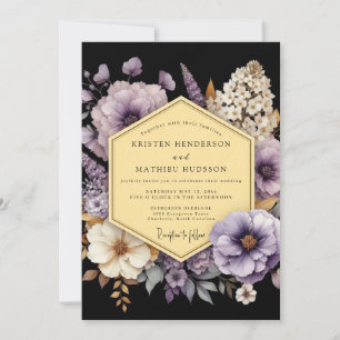 Invitation Mariage Améthyste à Flore Dorée