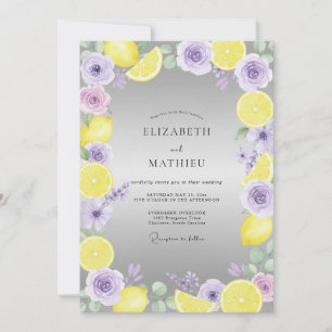 Invitation Mariage Améthyste Citron Fruit Eucalyptus