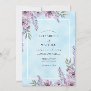 Invitation Mariage Améthyste Pervenche Wisteria