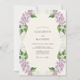 Invitation Mariage Améthyste Violet Sprig Eucalyptus