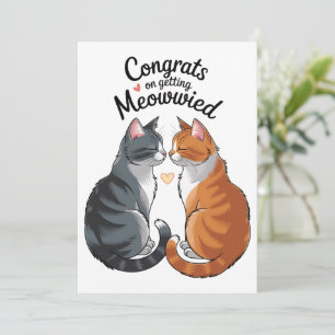 Invitation Mariage Amoureux des chats gentil Félicitations Fi