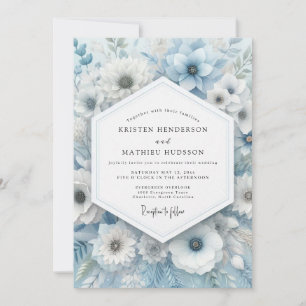 Invitation Mariage Anémone Bleu Poudre