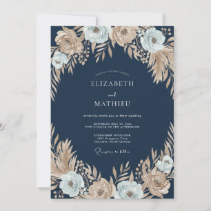 Invitation Mariage Anémone Champagne de Minuit