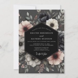 Invitation Mariage Anémone Charbon Humeur