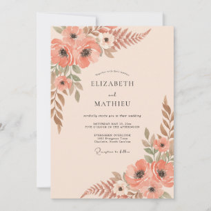 Invitation Mariage Anémone Terracotta
