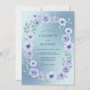 Invitation Mariage Anémone Violette Bleuet