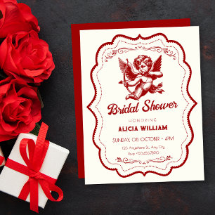 Invitation Mariage ange cupidon rouge enterrement de vie de j