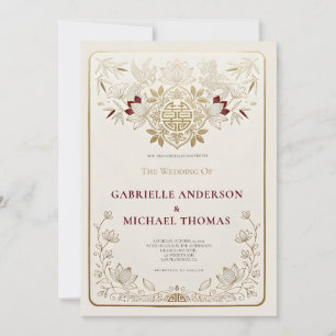 Invitation Mariage anglais de style vietnamien de luxe