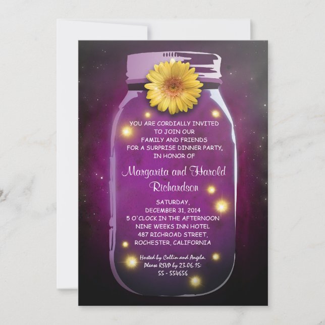 Invitation Mariage Anniversaire de Jarres de Maçon Rustiques (Devant)