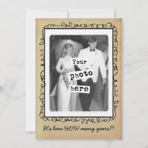 Invitation Mariage Anniversaire Modèle photo Vintage