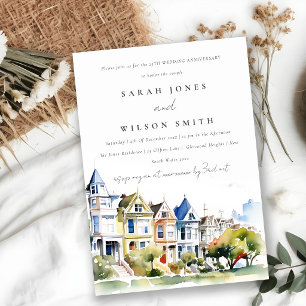 Invitation Mariage Anniversaire San Francisco Painted Ladies