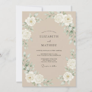 Invitation Mariage Antique Rose Champagne
