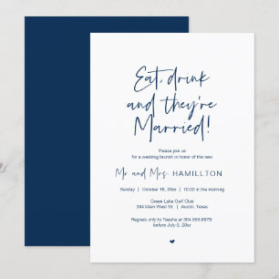 Invitation Mariage après Brunch, Mangez, buvez et marié Invit