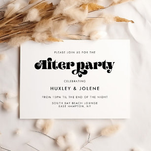 Invitation Mariage après-partie vintage rétro écriture