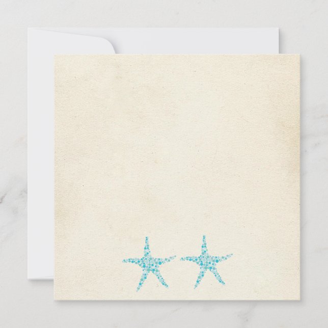 Invitation Mariage Aqua Turquoise Starfish Beach (Devant)