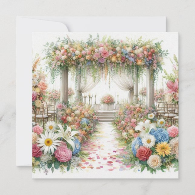 Invitation mariage aquarelle (Devant)