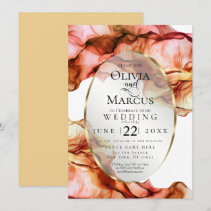Invitation MARIAGE   Aquarelle Abstraite Couleurs d'automne 5