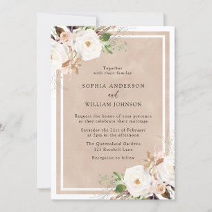 Invitation Mariage Aquarelle blanche