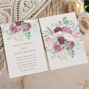 Invitation Mariage aquarelle Bohème Bourdon Rose