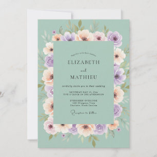 Invitation Mariage Aquarelle Botanique Lave Lavande