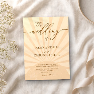 Invitation Mariage Aquarelle Coucher de Soleil Moderne