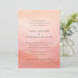 Invitation Mariage Aquarelle Coucher de Soleil Tropical Éléga