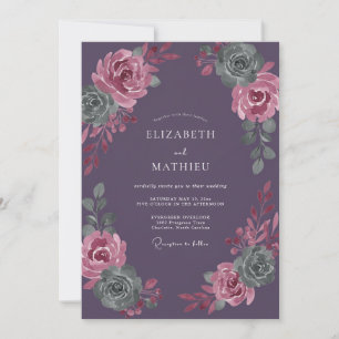 Invitation Mariage Aquarelle de Prunier Succulent