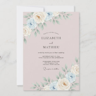 Invitation Mariage aquarelle mauve gracieux
