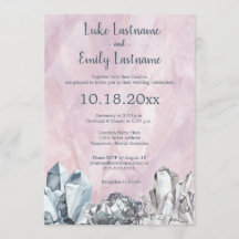 Mariage aquarelle rose Geode & Pierres précieuses