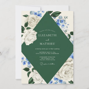 Invitation Mariage Aquarelle Saphir de Forêt