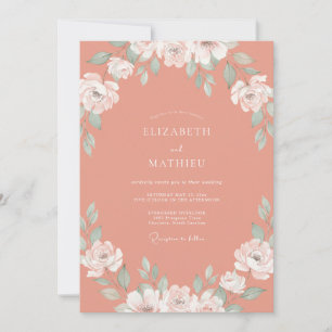 Invitation Mariage Aquarelle Terracotta Chaude