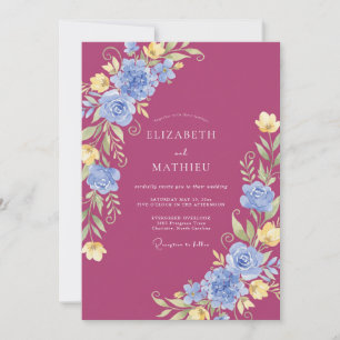 Invitation Mariage Aquarelle Vibrant Rose Fruité