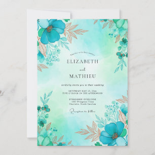 Invitation Mariage aquatique radieux au bord de la mer