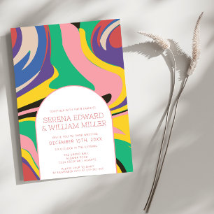 Invitation Mariage Arc coloré Abstrait