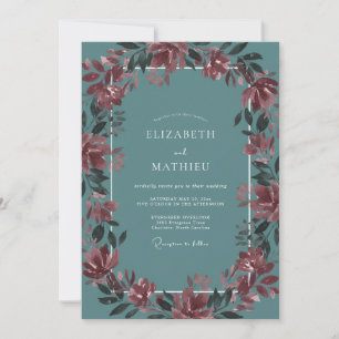 Invitation Mariage Ardoise Raisin