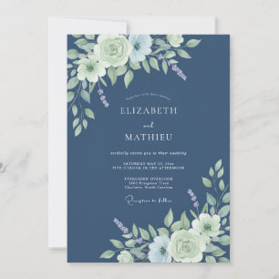 Invitation Mariage Argyre Bleuet Eucalyptus