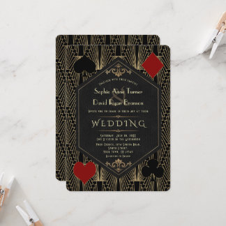 Invitation Mariage Art Déco Gatsby les Années Folles Casono