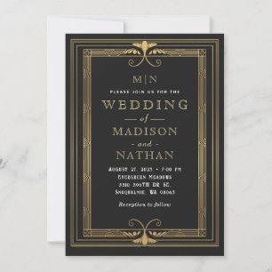 Invitation Mariage Art déco minimaliste moderne
