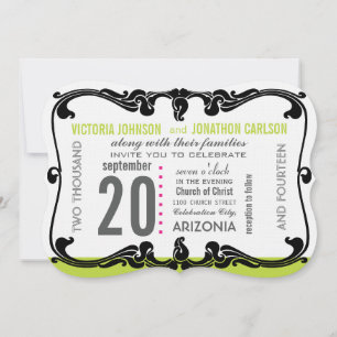 Invitation Mariage Art Déco Moderne