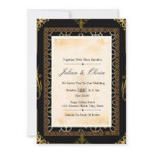 Mariage Art Déco Vintage Noir et Or