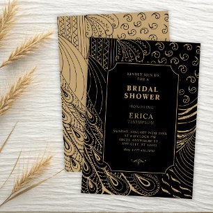 Invitation Mariage art déco vintage showering