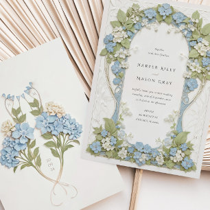 Invitation Mariage Art Nouveau Élégante Hydrangea
