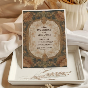 Invitation Mariage Art Nouveau Floral Vintage