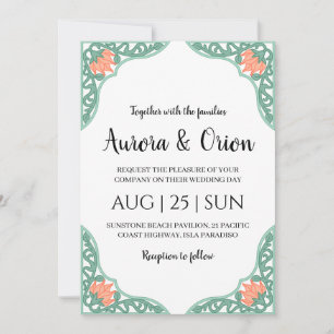 Invitation mariage art nouveau floral vintage magnifique
