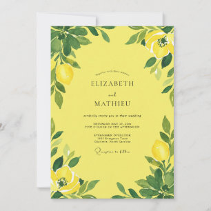 Invitation Mariage Artisanal Citron Clair Eucalyptus Citrus