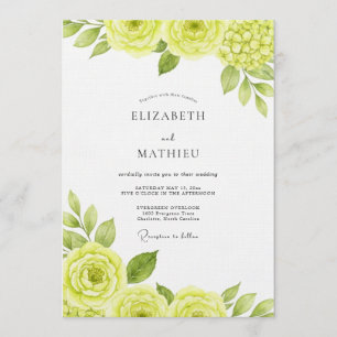 Invitation Mariage artistique à la floraison jaune