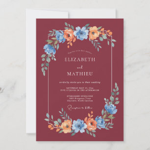 Invitation Mariage artistique automnal en Bourgogne