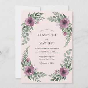 Invitation Mariage Artistique Botanique aux Prunes