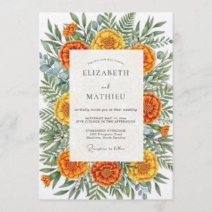 Invitation Mariage Artistique Botanique Souci